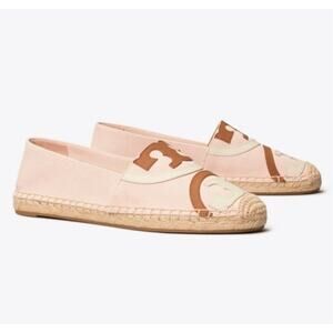 Tory Burch Poppy Logo Espadrille Flats in Sea Shell PInk, 7